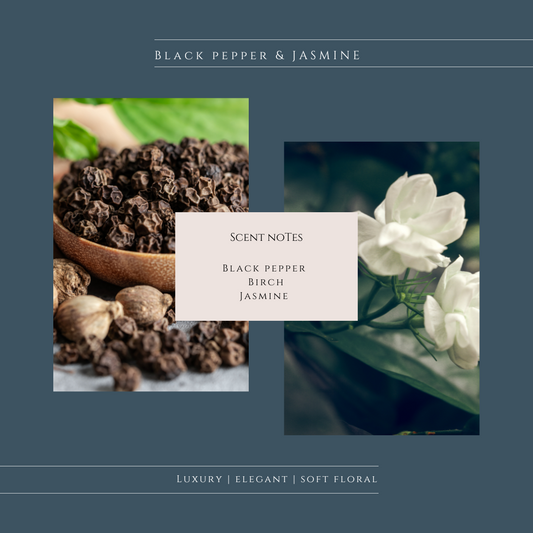 Black Pepper and Jasmine Soy Candles, Scent Notes, Scent Description