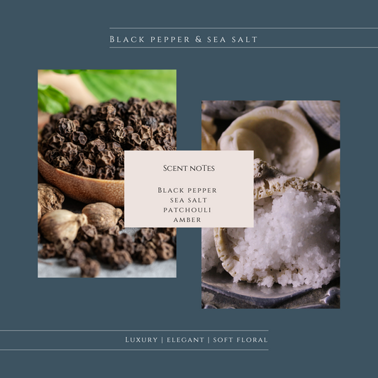 Black Pepper and Sea Salt Soy Candles, Scent Notes, Scent Description 